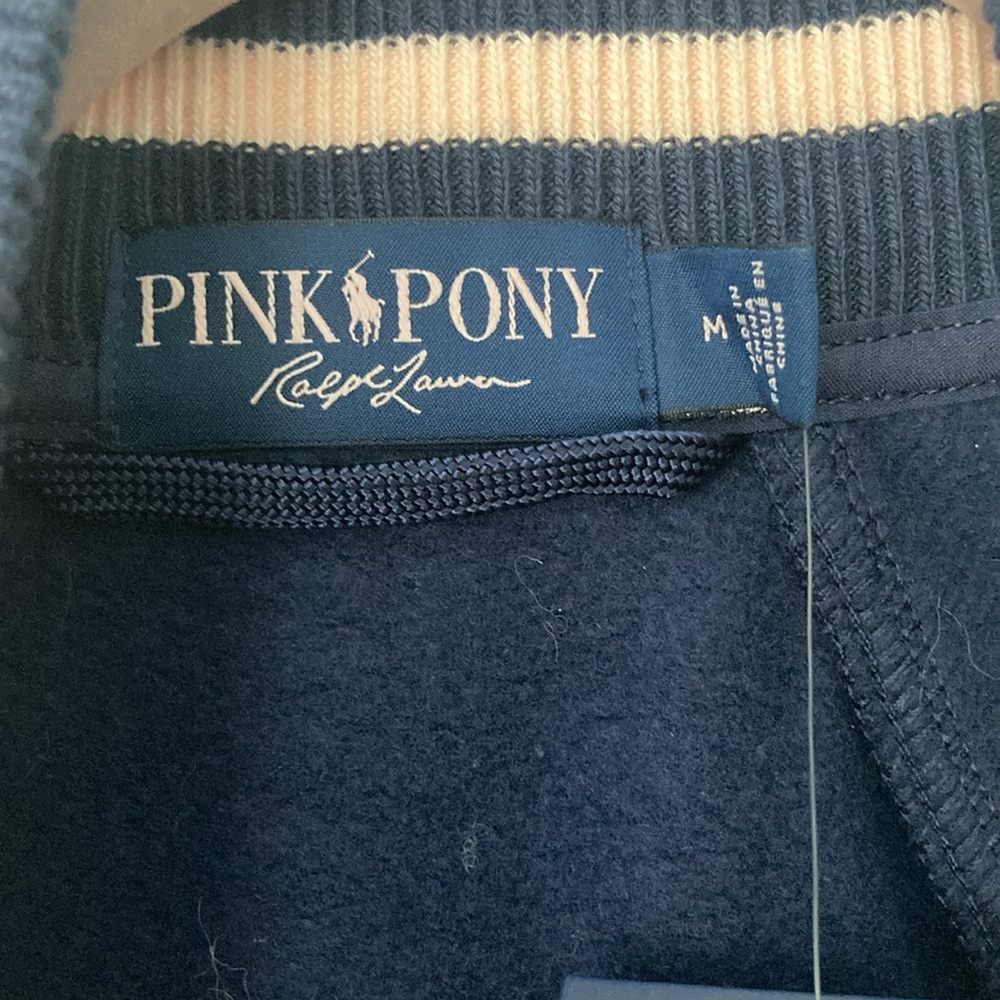 Ralph Lauren Navy and Pink Varsity Jacket - Picture 4 of 8